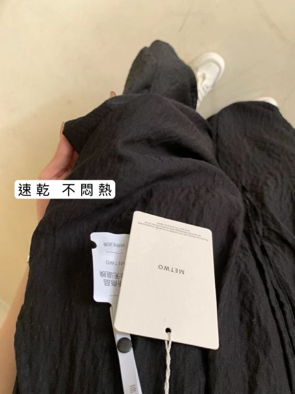 不悶熱 韓系砂洗麻料休閒闊腿褲-2色 不悶熱 韓系砂洗麻料休閒闊腿褲-2色