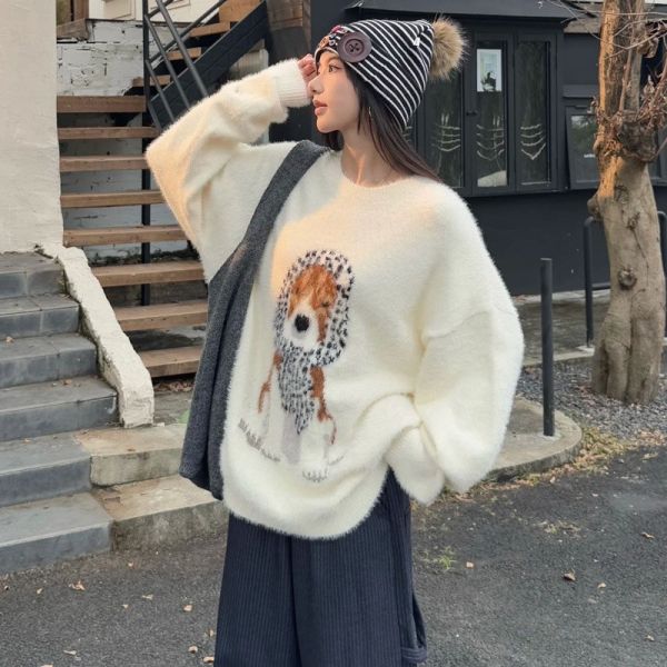 水貂毛軟柔柔小狗針織毛衣 水貂毛軟柔柔小狗針織毛衣