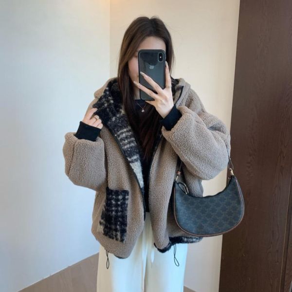 兩面穿 厚實保暖蓬鬆寬鬆羊捲毛落肩袖外套 兩面穿 厚實保暖蓬鬆寬鬆羊捲毛落肩袖外套