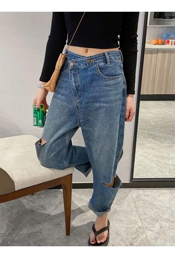 造型雙扣割破男友褲 造型雙扣割破男友褲