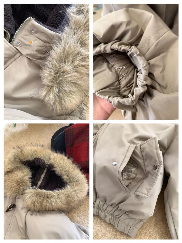 百搭寬鬆牛角扣連帽毛領派克外套 百搭寬鬆牛角扣連帽毛領派克外套