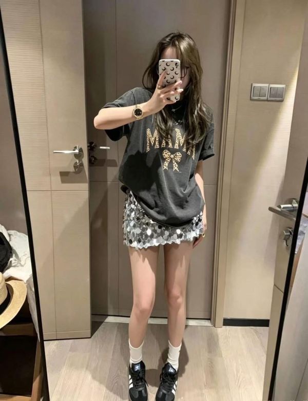 水洗灰豹紋字母tee 水洗灰豹紋字母tee