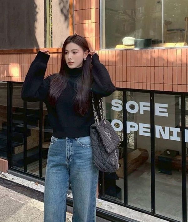 韓妞好比例高領短版氣質毛衣-4色 韓妞好比例高領短版氣質毛衣-4色