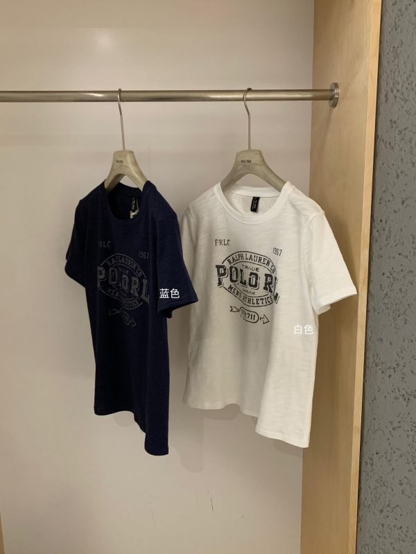 簡約做舊字母印花美式竹節棉上衣-2色 簡約做舊字母印花美式竹節棉上衣-2色