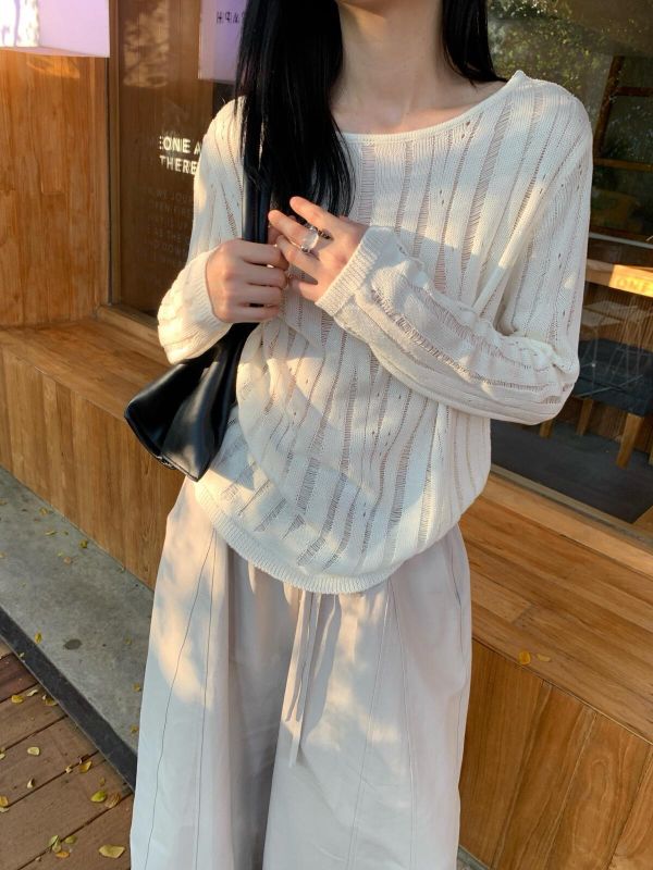 溫柔白月光氣質設計感針織衫-4色 溫柔白月光氣質設計感針織衫-4色