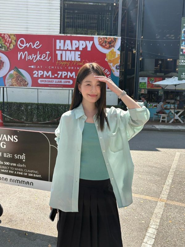 韓系簡約多巴胺基礎寬鬆襯衫上衣-10色 韓系簡約多巴胺基礎寬鬆襯衫上衣-10色