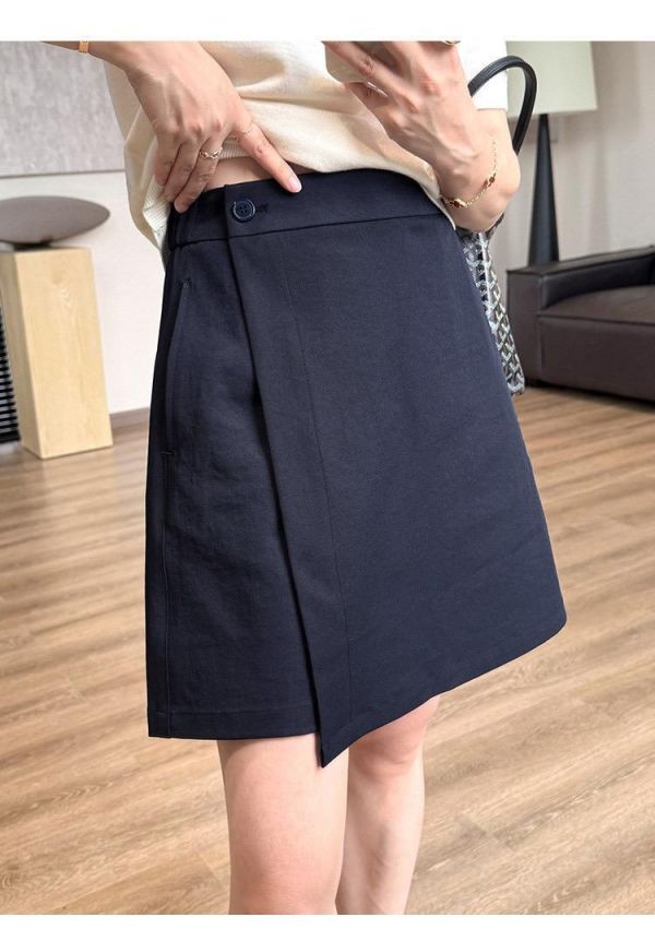 抗皺微彈遮肚 設計感交疊A字裙褲-3色 抗皺微彈遮肚 設計感交疊A字裙褲-3色