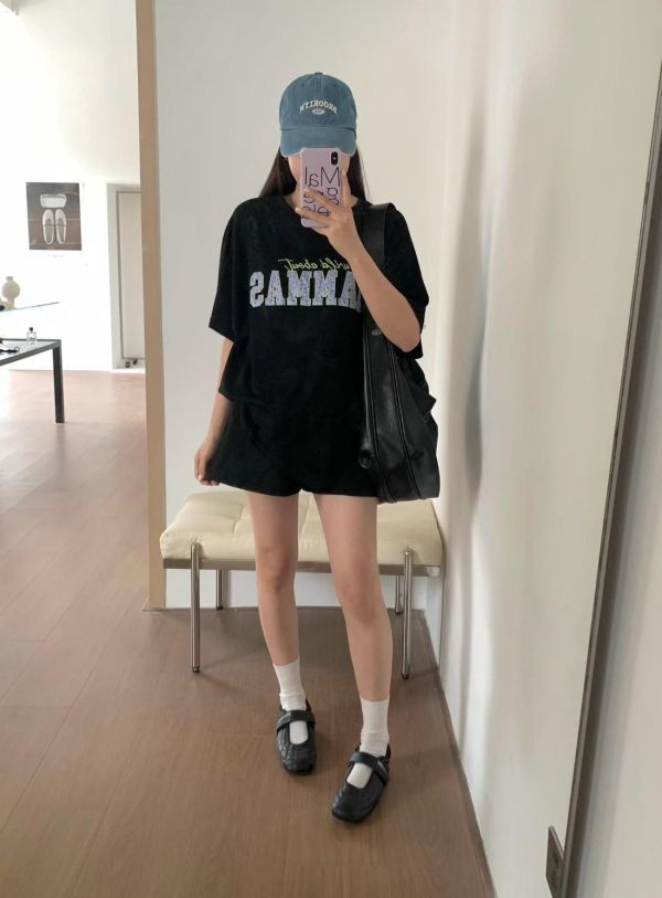 豹紋貼布長版T恤-4色 豹紋貼布長版T恤-4色