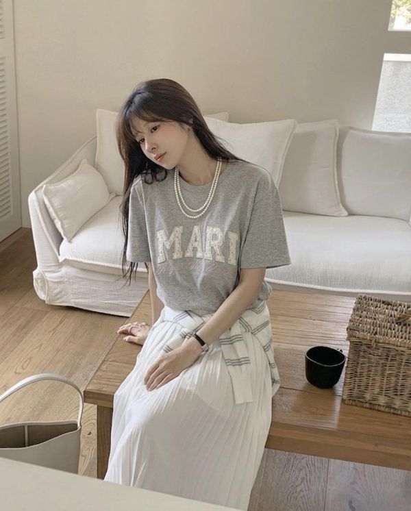 Korea 清新碎花字母休閒t恤-3色 Korea 清新碎花字母休閒t恤-3色