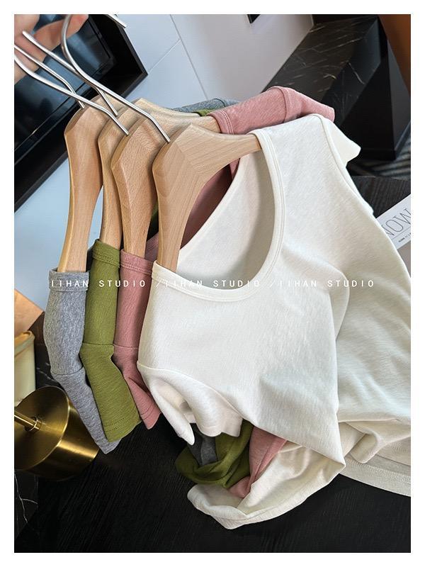 巨顯白 多色涼感莫代爾棉U領T-4色 巨顯白 多色涼感莫代爾棉U領T-5色