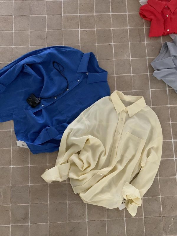 韓系簡約多巴胺基礎寬鬆襯衫上衣-10色 韓系簡約多巴胺基礎寬鬆襯衫上衣-10色