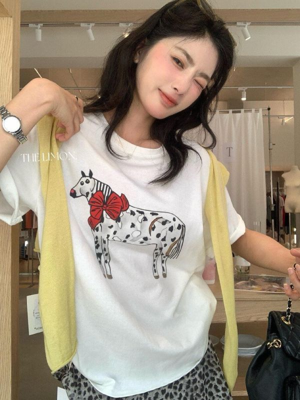 抽象手繪T斑馬抽象感舒適上衣 抽象手繪T斑馬抽象感舒適上衣