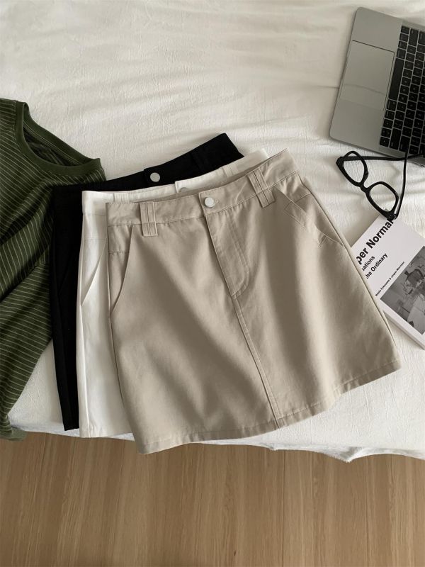 氣質天絲棉 防走光顯瘦超好搭短裙-3色 氣質天絲棉 防走光顯瘦超好搭短裙-3色