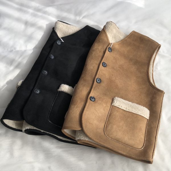 雙面穿!羊羔毛麂皮絨一體加絨百搭背心-2色 雙面穿!羊羔毛麂皮絨一體加絨百搭背心-2色