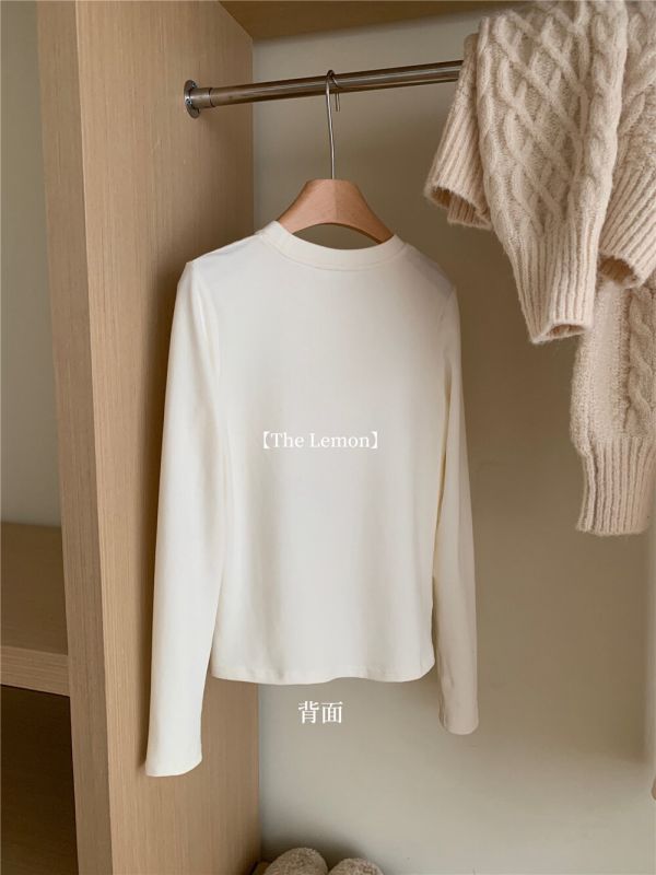 單穿疊穿基礎單品 純色磨毛百搭打底衫-5色 單穿疊穿基礎單品 純色磨毛百搭打底衫-5色