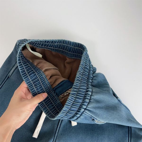 加厚加絨萊賽爾牛仔彎刀褲休閒直筒褲 加厚加絨萊賽爾牛仔彎刀褲休閒直筒褲