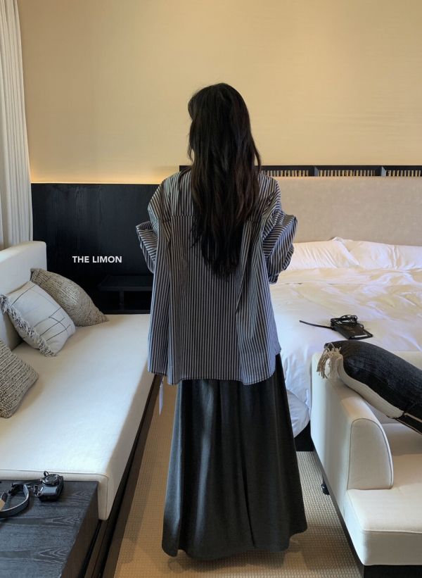 美式不過時經典百搭大版條紋襯衫 美式不過時經典百搭大版條紋襯衫