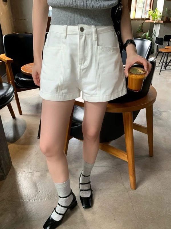 雙口袋休閒牛仔短褲-2色 雙口袋休閒牛仔短褲-2色