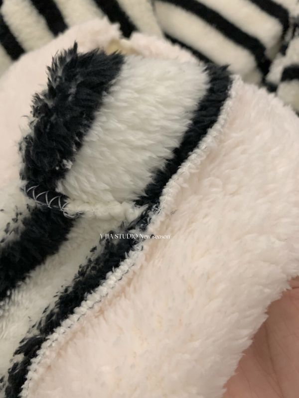 條紋加厚睡衣+鬆緊腰休閒褲套裝 條紋加厚睡衣+鬆緊腰休閒褲套裝