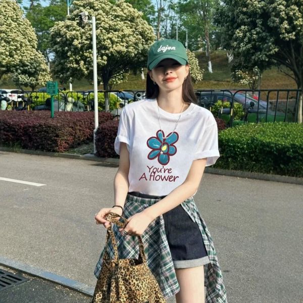 韓系復古花卉寬鬆T恤 韓系復古花卉寬鬆T恤