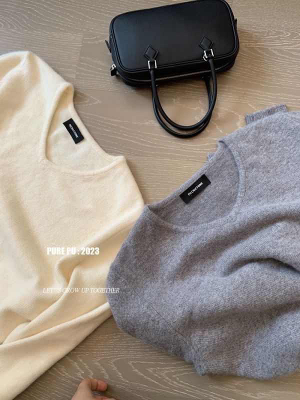 顯瘦溫柔浣熊絨高品質V領毛衣-3色 顯瘦溫柔浣熊絨高品質V領毛衣-3色