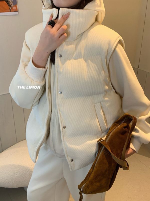 溫柔高級感 立領燈芯絨百搭鋪棉休閒背心-4色 溫柔高級感 立領燈芯絨百搭鋪棉休閒背心-4色