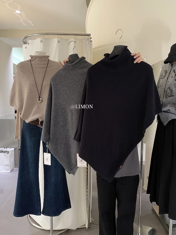 氣質小立領 極簡不規則披肩斗篷針織衫-4色 氣質小立領 極簡不規則披肩斗篷針織衫-4色