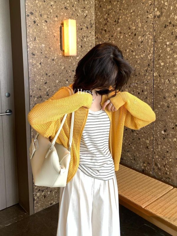 夏日慵懶風鏤空質感拉鍊針織開衫-4色 夏日慵懶風鏤空質感拉鍊針織開衫-4色