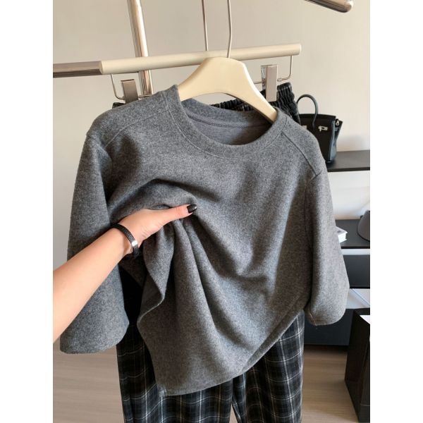 鬆弛慵懶感寬鬆五分袖顯瘦大版T 鬆弛慵懶感寬鬆五分袖顯瘦大版T