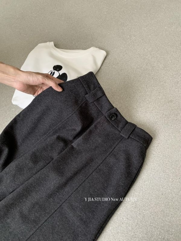 百搭鬆弛感高腰顯瘦九分褲毛呢褲 百搭鬆弛感高腰顯瘦九分褲毛呢褲