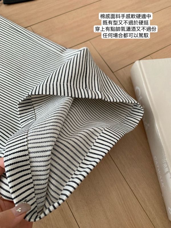 夏爾線譜條紋鬆弛感闊腿褲 夏爾線譜條紋鬆弛感闊腿褲