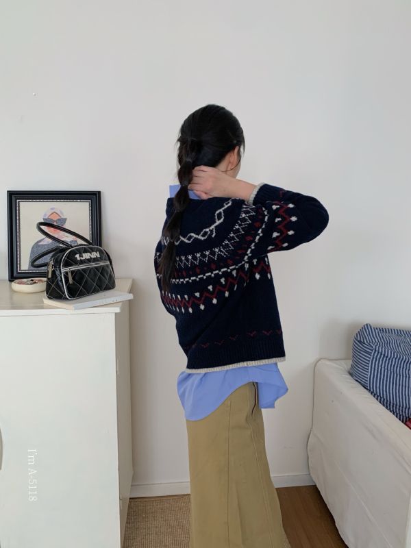 氣質文藝費爾島針織開衫-3色 氣質文藝費爾島針織開衫-3色