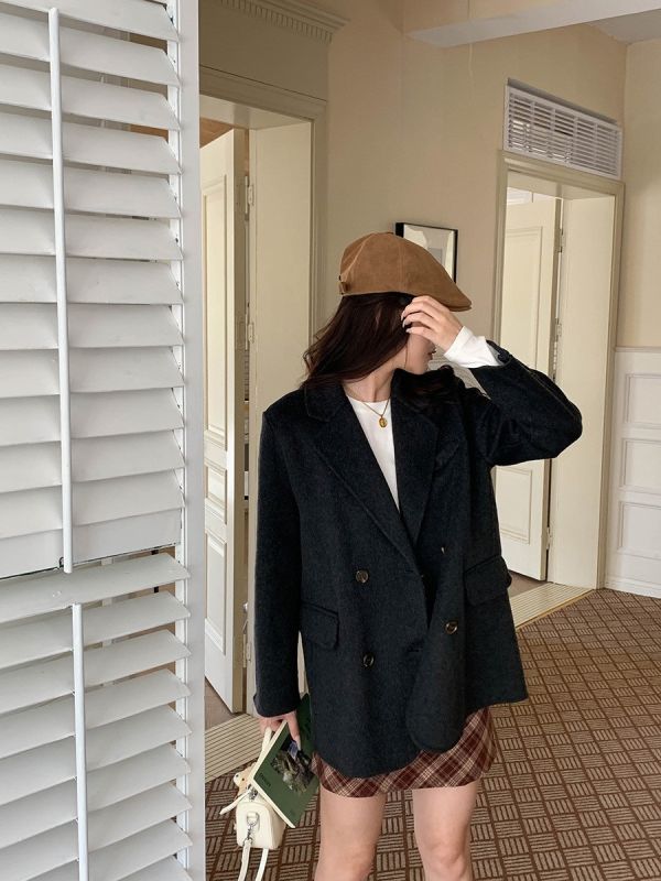 穿上氣質上升 質感羊毛雙面呢西裝外套-4色 穿上氣質上升 質感羊毛雙面呢西裝外套-4色