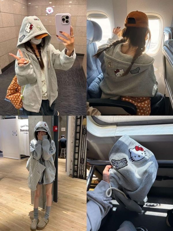 吸睛貼章刺繡kitty連帽外套 吸睛貼章刺繡kitty連帽外套