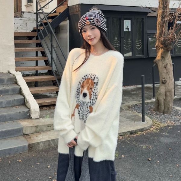 水貂毛軟柔柔小狗針織毛衣 水貂毛軟柔柔小狗針織毛衣