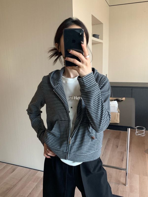 休閒連帽條紋減齡實穿外套-3色 休閒連帽條紋減齡實穿外套-3色