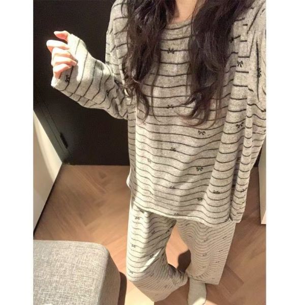 秋冬條紋居家套裝 秋冬條紋居家套裝