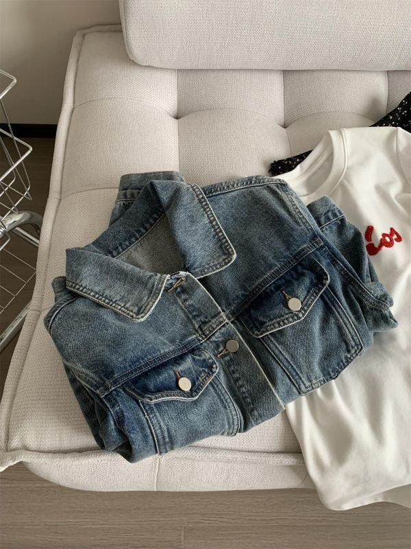 重工復古水洗翻領牛仔外套 重工復古水洗翻領牛仔外套