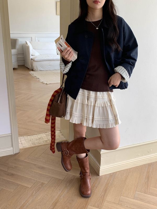 巴恩風 撞色翻領寬鬆夾克外套-3色 巴恩風 撞色翻領寬鬆夾克外套-3色