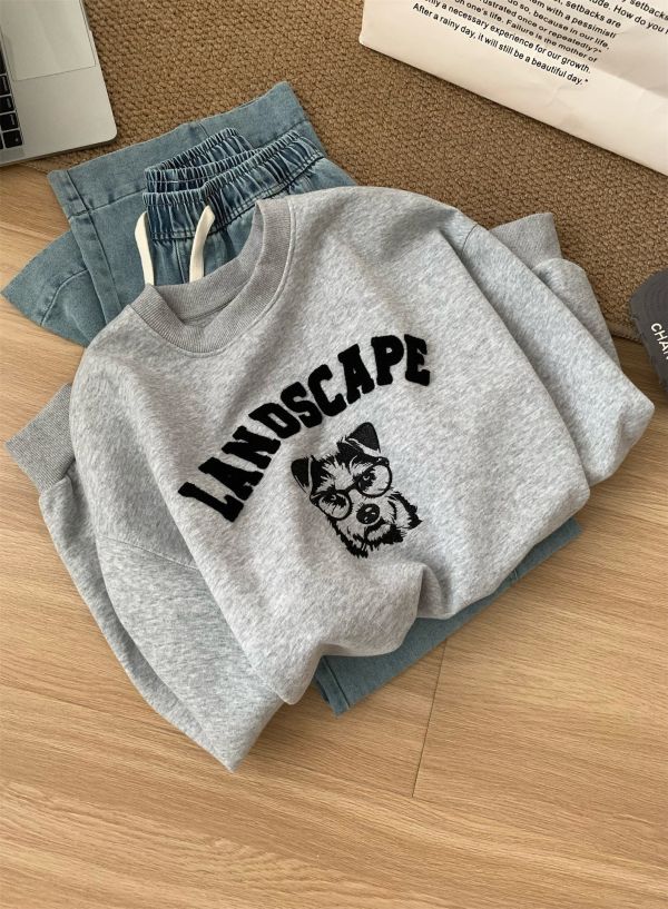 重工立體刺繡小狗韓系休閒T 重工立體刺繡小狗韓系休閒T