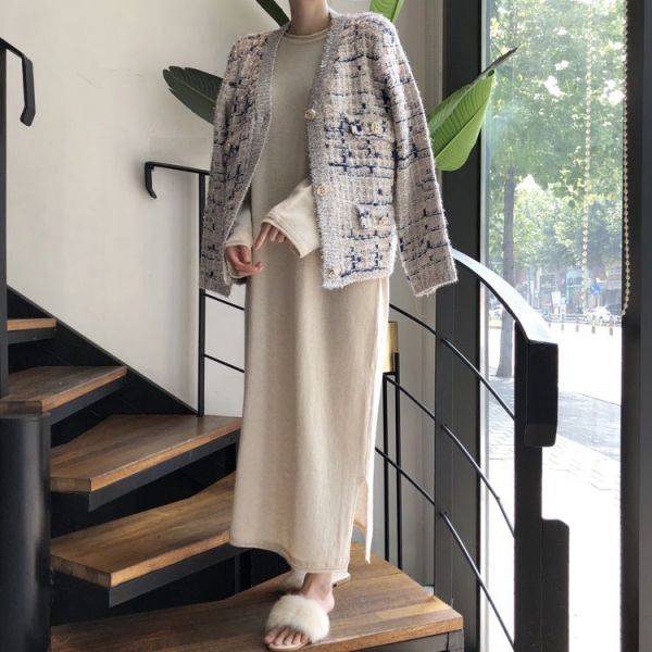 Korea 氣質寬鬆小香風針織外套-3色 Korea 氣質寬鬆小香風針織外套-3色