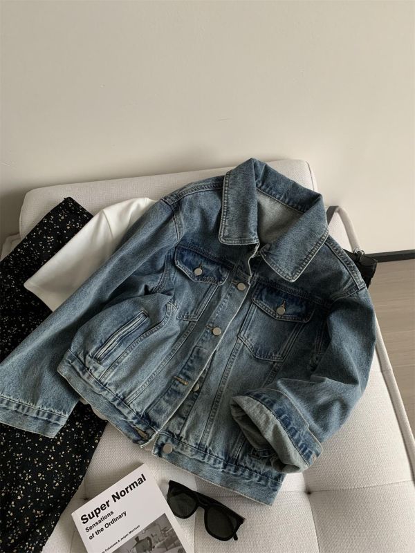 重工復古水洗翻領牛仔外套 重工復古水洗翻領牛仔外套