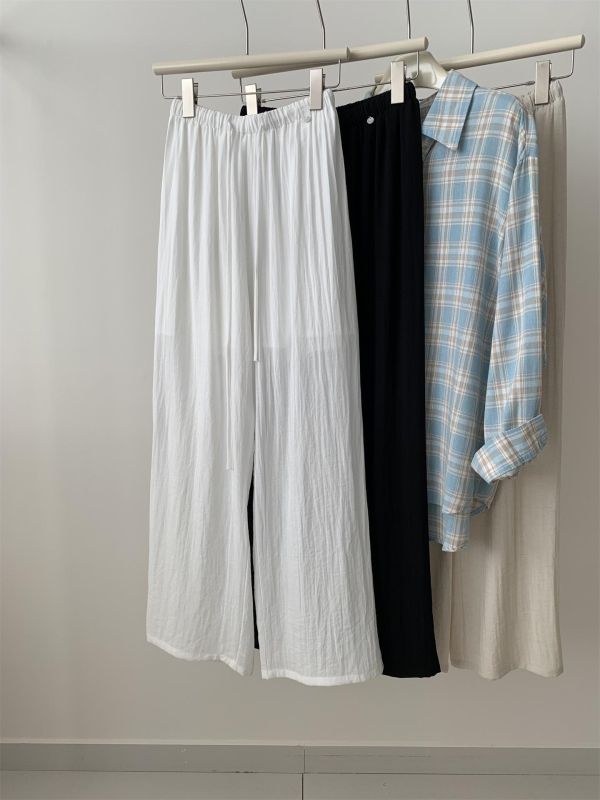 慵懶寬鬆棉麻輕薄透氣直筒涼涼褲-4色 慵懶寬鬆棉麻輕薄透氣直筒涼涼褲-4色