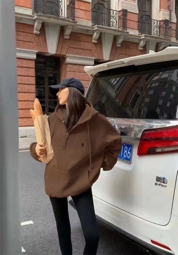 重磅拉鍊刺繡寬鬆連帽tee-3色 重磅拉鍊刺繡寬鬆連帽tee-3色