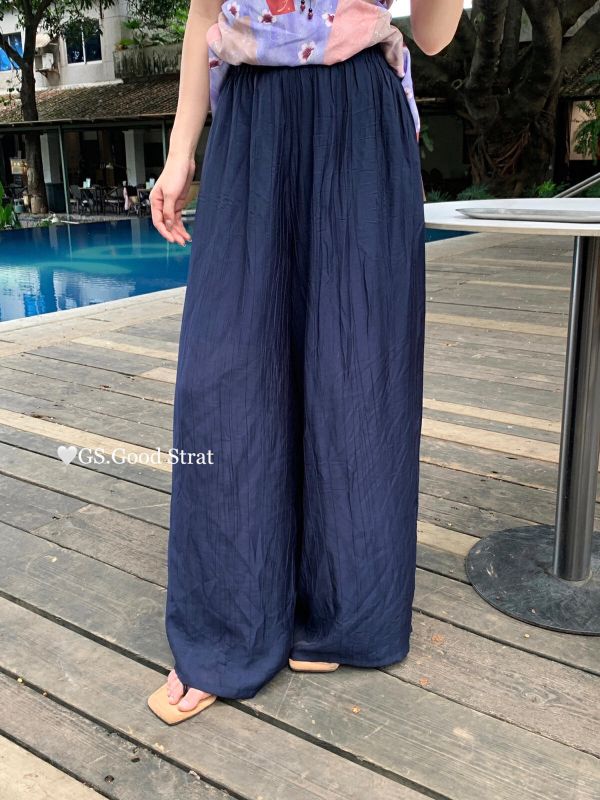 冰涼面料巨舒服垂感闊腿休閒褲-2色 冰涼面料巨舒服垂感闊腿休閒褲-2色
