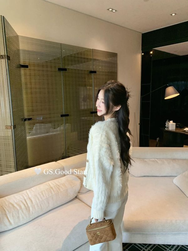 法式溫柔氣質仿水貂絨開衫保暖毛衣-2色 法式溫柔氣質仿水貂絨開衫保暖毛衣-2色