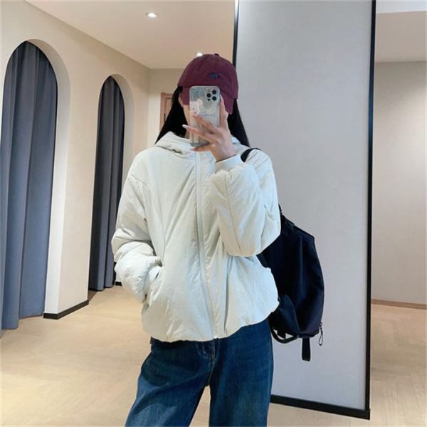 保暖連帽輕盈鋪棉寬鬆休閒外套-2色 保暖連帽輕盈鋪棉寬鬆休閒外套-2色