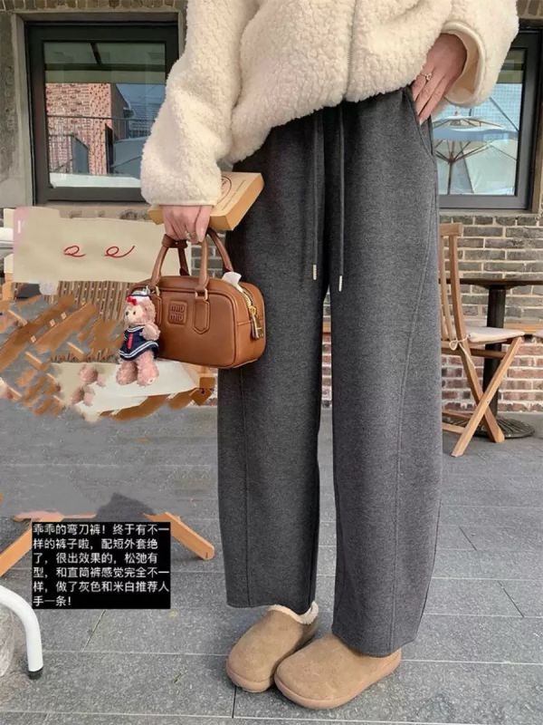 加絨加厚寬鬆彎刀休閒褲-2色 加絨加厚寬鬆彎刀休閒褲-2色