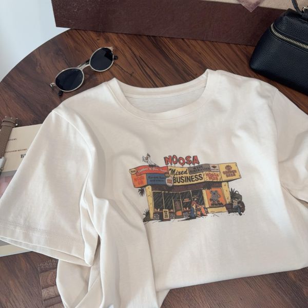 美式復古印花休閒寬鬆上衣-2色 美式復古印花休閒寬鬆上衣-2色