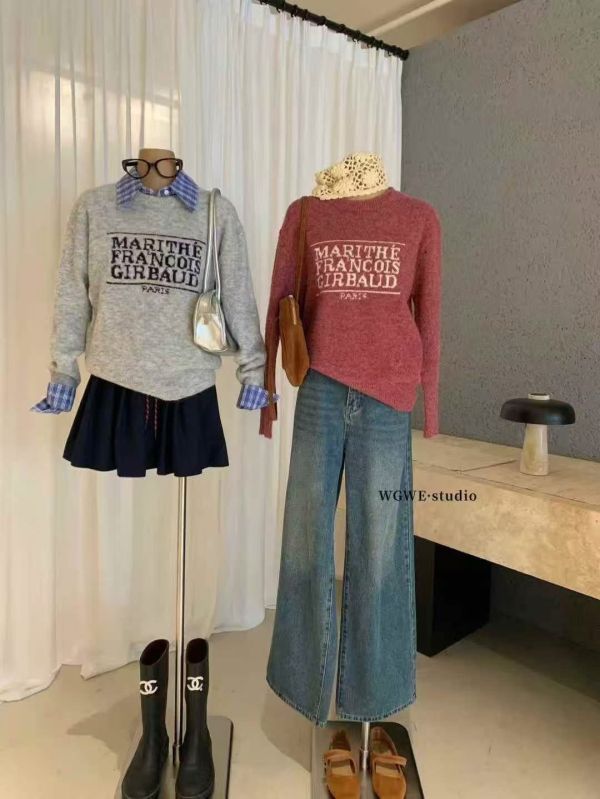 英文字母15%羊毛針織上衣-3色 英文字母15%羊毛針織上衣-3色